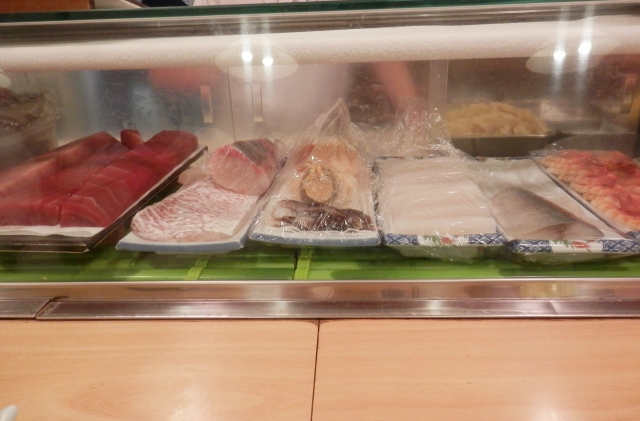 寿司ネタ　冷凍ショーケース