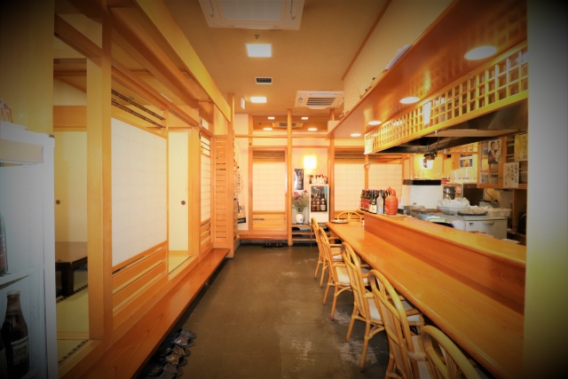 和食店のカウンター