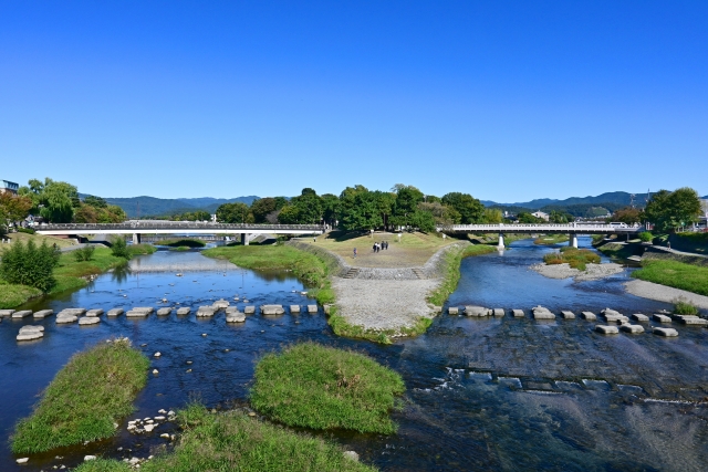 良く晴れた日の鴨川デルタ