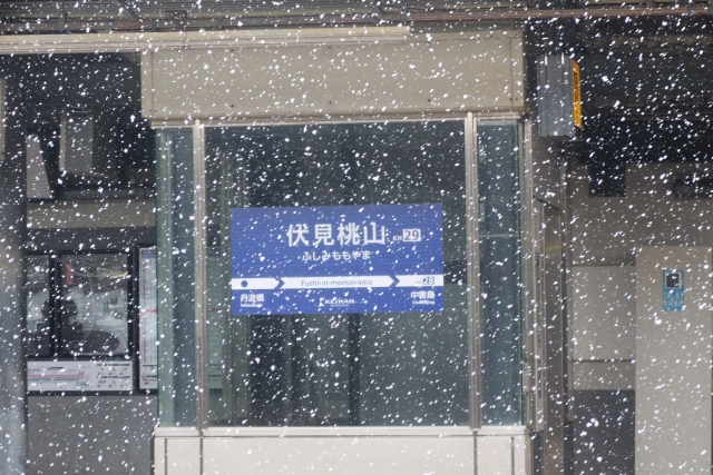 伏見桃山駅の看板